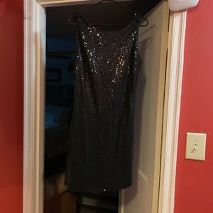 Black sequin dress low back